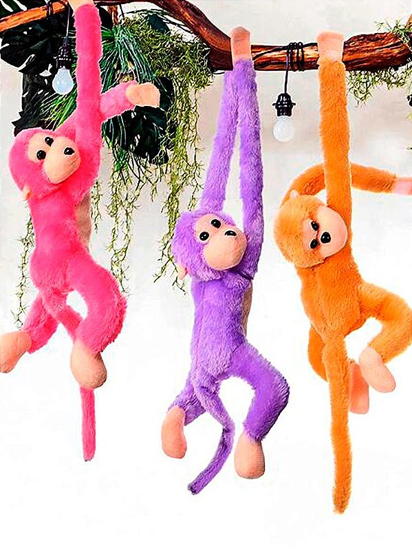 Brinquedo Macaco Pelúcia Luz e Som