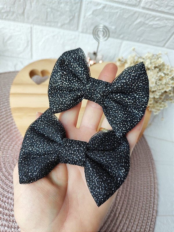 Laço preto glitter