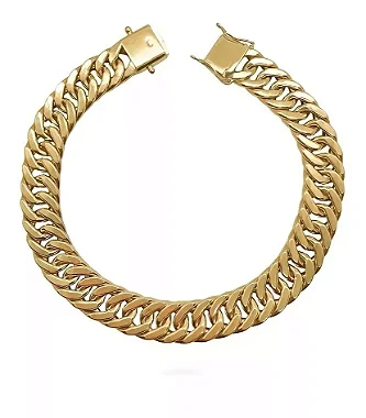 Pulseira Grumet Dupla de Ouro 18k com 15 Gramas - Largura de 10mm