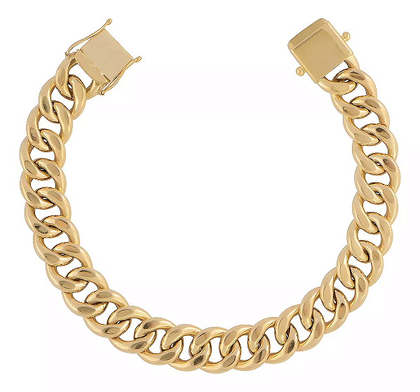 Pulseira Masculina Elos Grumet De Ouro 18k - 20 Gramas - Largura De 11,5mm