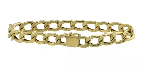 Pulseira Masculina Elos Ovais de Ouro 18k 8 Gramas