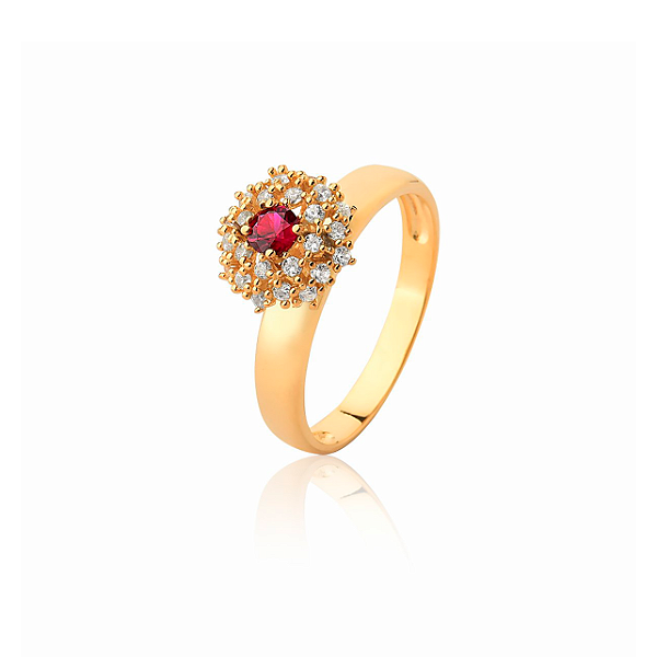 Anel de formatura Feminino Chuveiro de Ouro 18k Cód. 1737