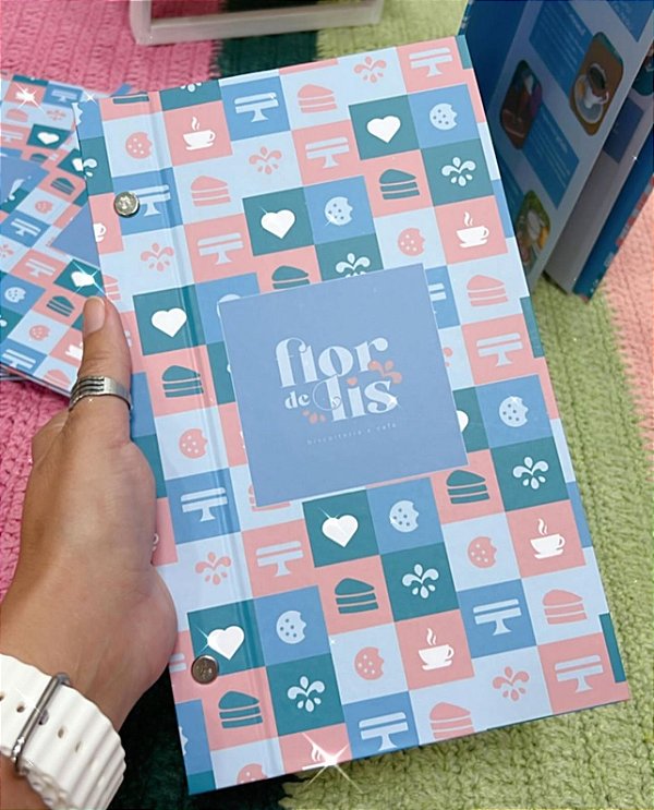 Cardápio capa dura 15x25cm