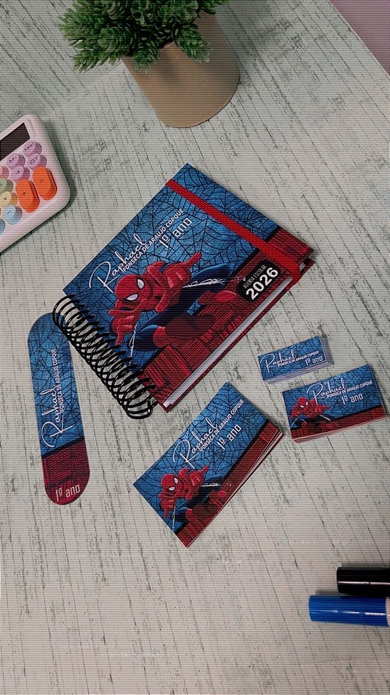 Agenda quadrada 2 dias p/pag + etiqueta escolar