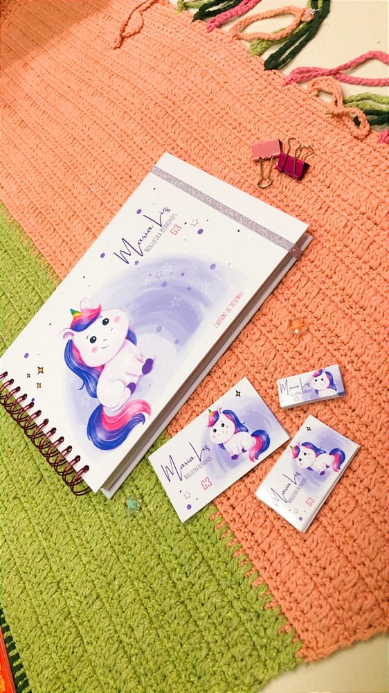 Kit 06 - Caderno de desenho e Etiqueta escolar