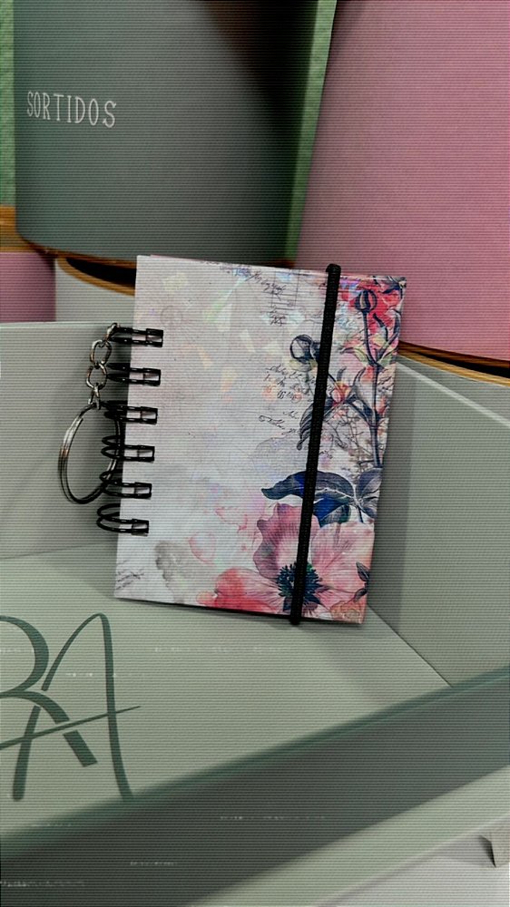 Chaveirinho bloquinho floral rose