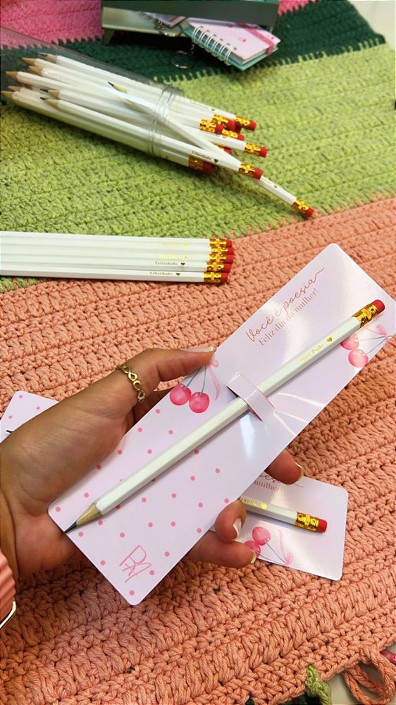 Card com lápis - Mimo Dia das Mulheres