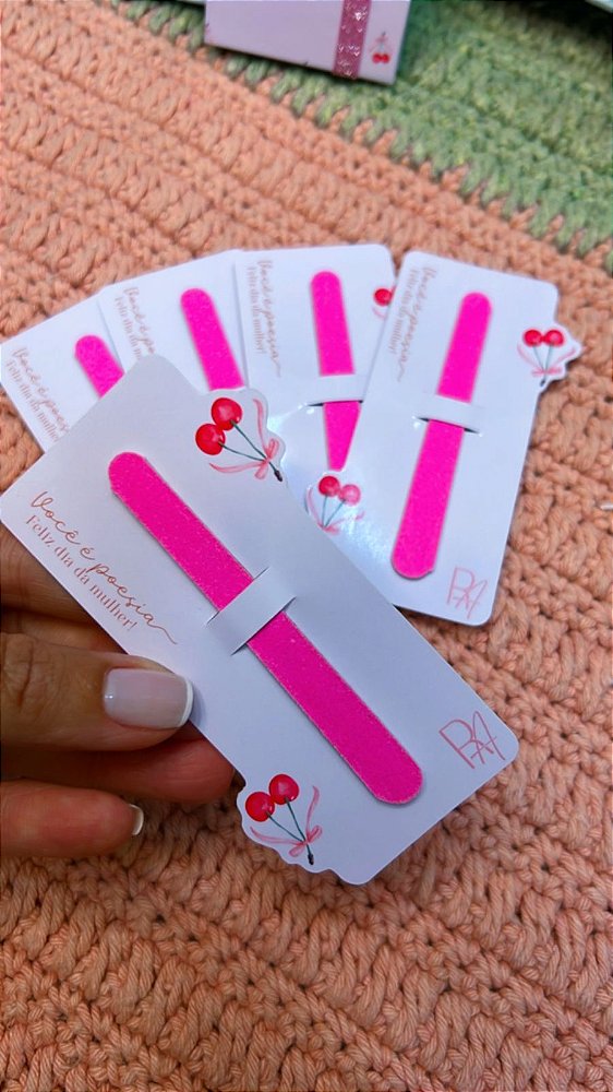 Card com mini lixa - Mimo Dia das Mulheres