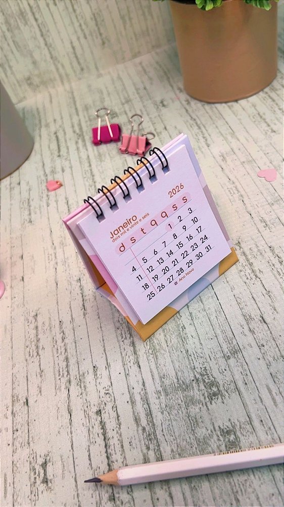 Mini Calendário de mesa 2026 - Dia do Professor