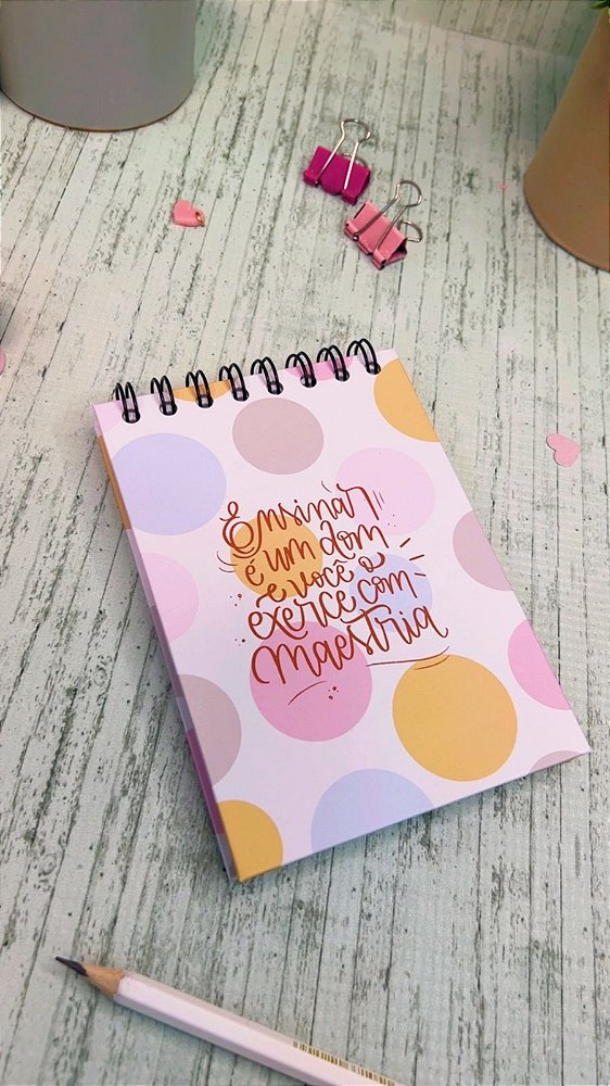 Bloco Anotações capa dura A6 sem pauta - Dia do Professor