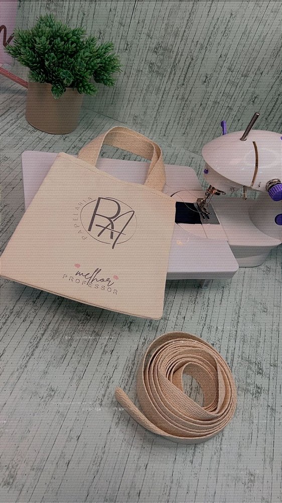 Sacola tecido algodão cru - 19x16cm c/alça (Professor)