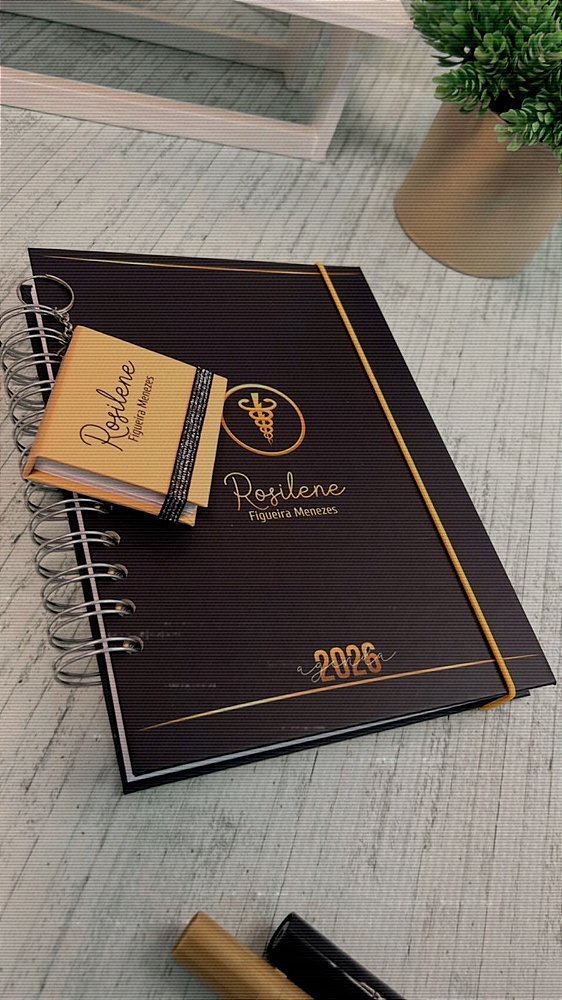 Agenda A5 pessoal neutra - arte de cursos com LOGO