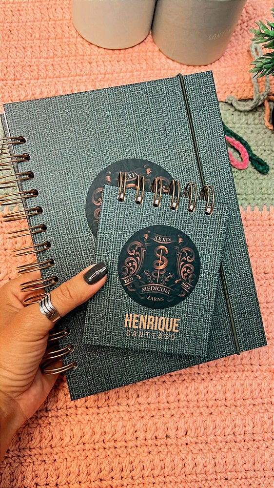 Caderno A5 c/pauta acompanhado com bloco anotações 9x11 s/pauta