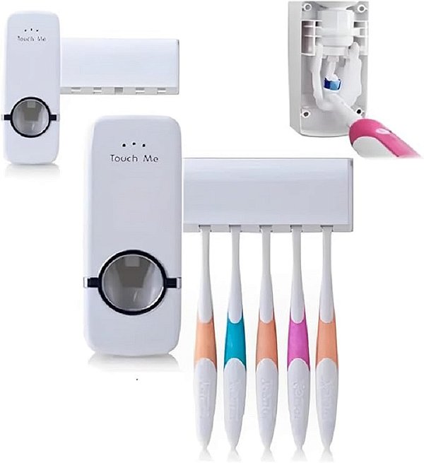 Dispenser Aplicador Creme Dental Pasta Dente Suporte Escovas