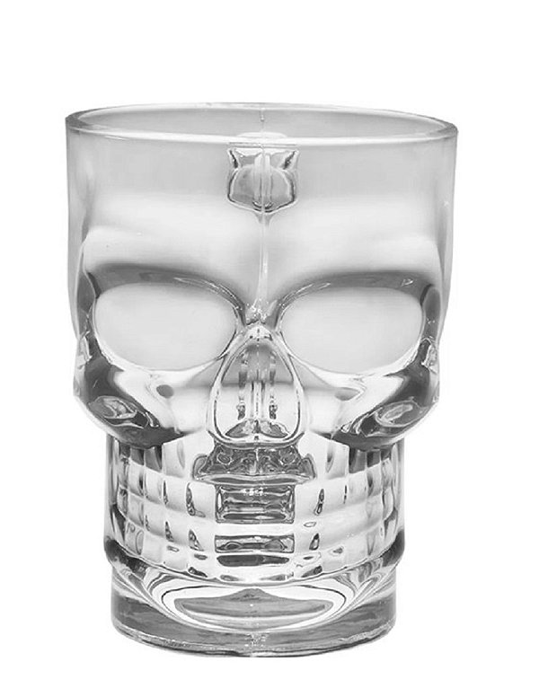 Kit Caneca De Vidro Caveira Para Chopp Cerveja Sorvete