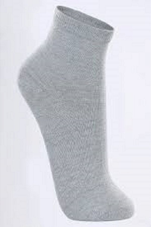 Meias Masculina Soquete Sport Cinza Kit 12 Pares