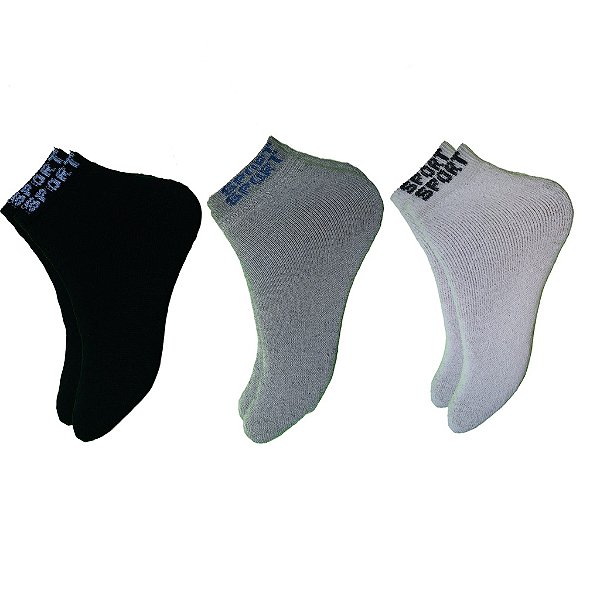 Meias Masculina Soquete Sport Colorida (3 Cores)