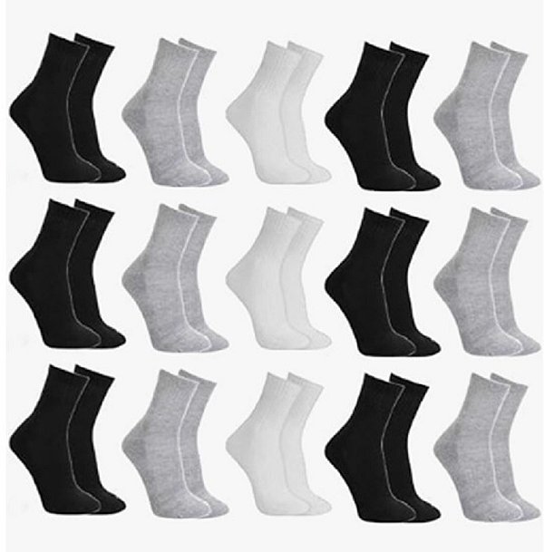 Meias Masculina Cano Longo Lisas Kit 12 Pares