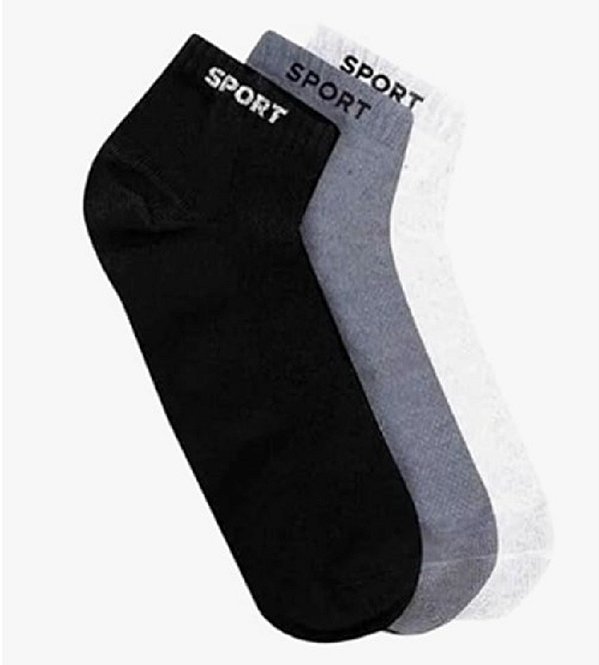 Meias Masculina Soquete Sport 3 Cores Kit 12 Pares