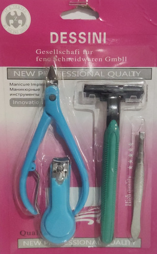 Kit Alicate Unha Cutícula Dessini Importado 4 Peças