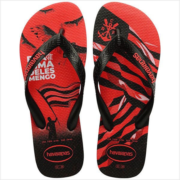 Chinelo Havaianas Top Times Flamengo - Preto