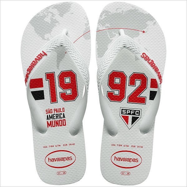 Chinelo Havaianas Top Times São Paulo - Branco