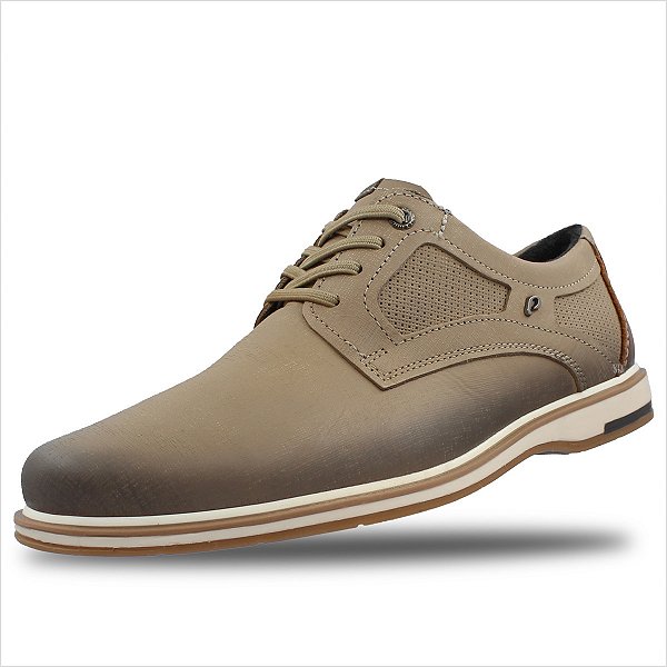 Sapato Pegada Em Couro Masculino - Areia/Pull Up Conhaque