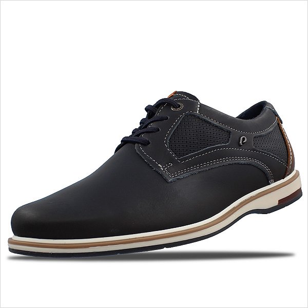 Sapato Pegada Em Couro Masculino - Blue/Pull Up Conhaque