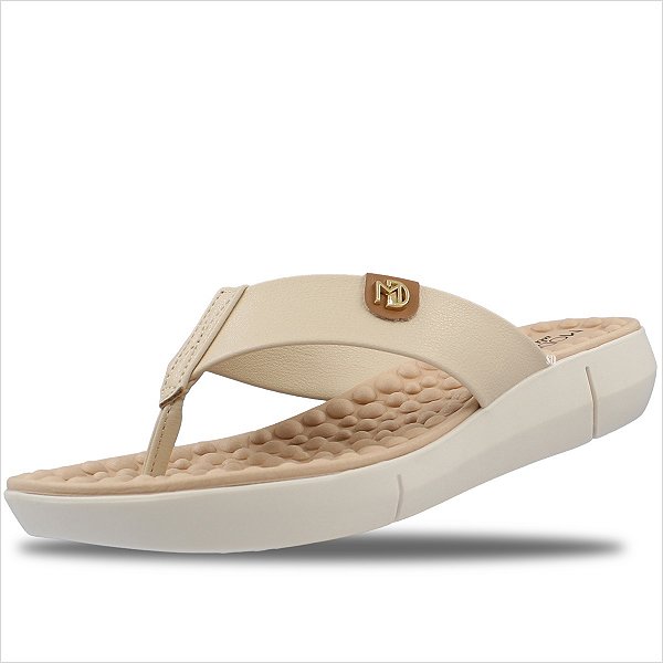 Tamanco Modare Ultra Conforto Reflex Sense Feminino - Creme/Camel