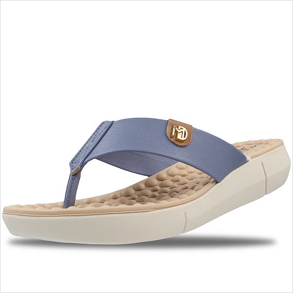 Tamanco Modare Ultra Conforto Reflex Sense Feminino - Jeans/Camel