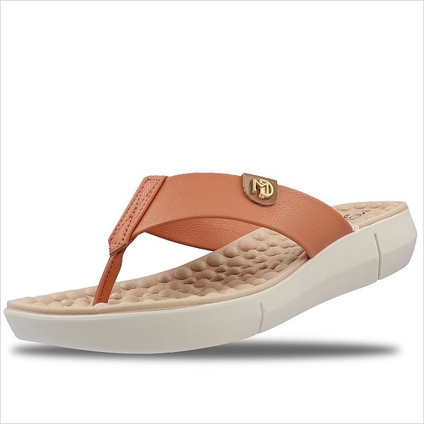 Tamanco Modare Ultra Conforto Reflex Sense Feminino - Coral/Camel