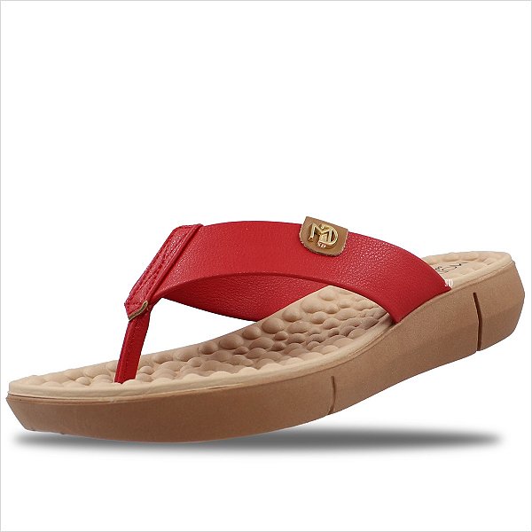 Tamanco Modare Ultra Conforto Reflex Sense Feminino - Vermelho/Camel