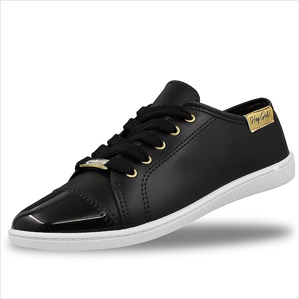 Tênis Moleca Casual Feminino - Preto/Branco