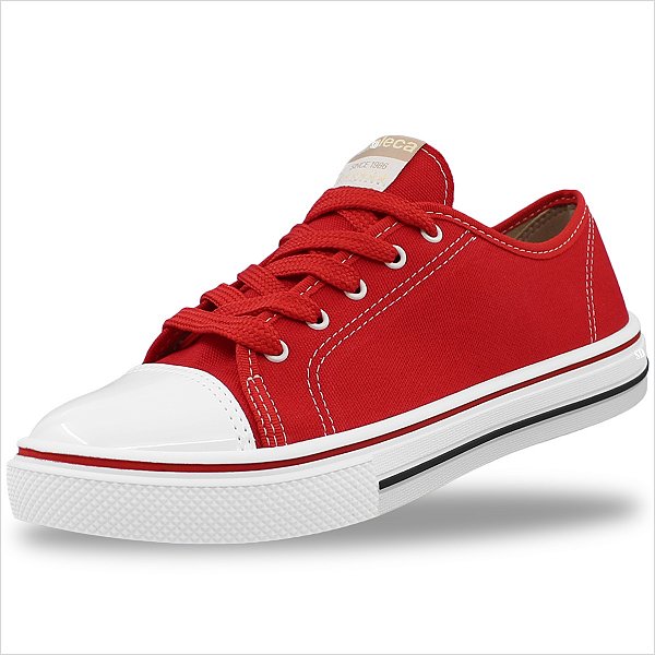 Tênis Moleca Casual Feminino - Vermelho/Branco