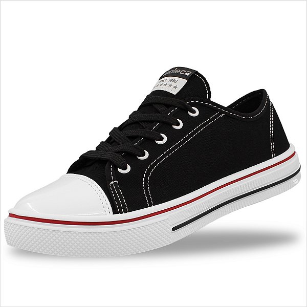 Tênis Moleca Casual Feminino - Preto/Branco