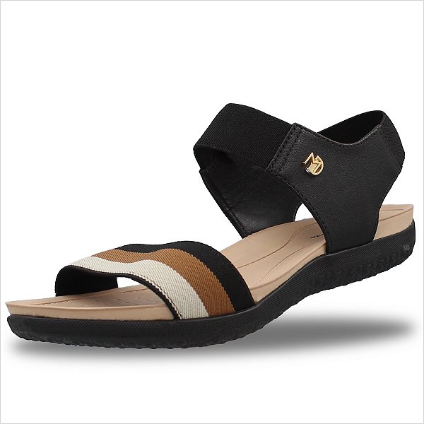 Sandália Modare Ultraconforto Feminina- Preto/Camel