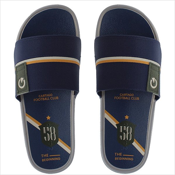 Chinelo Cartago Detroit Gáspea Masculino  - Cinza/Azul