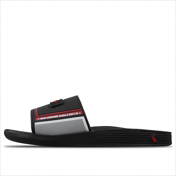 Chinelo Rider Pump Slide Masculino - Preto/Vermelho