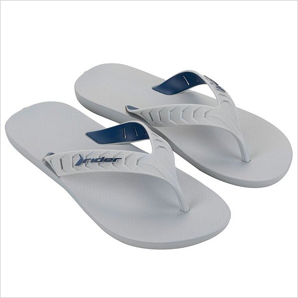 Chinelo Rider Street Duo Dedo AD Ref:12430 - Cinza/Cinza/Azul