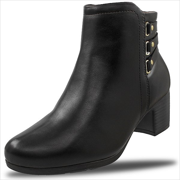 Bota Modare Ultraconforto Salto Grosso Feminina - Preto