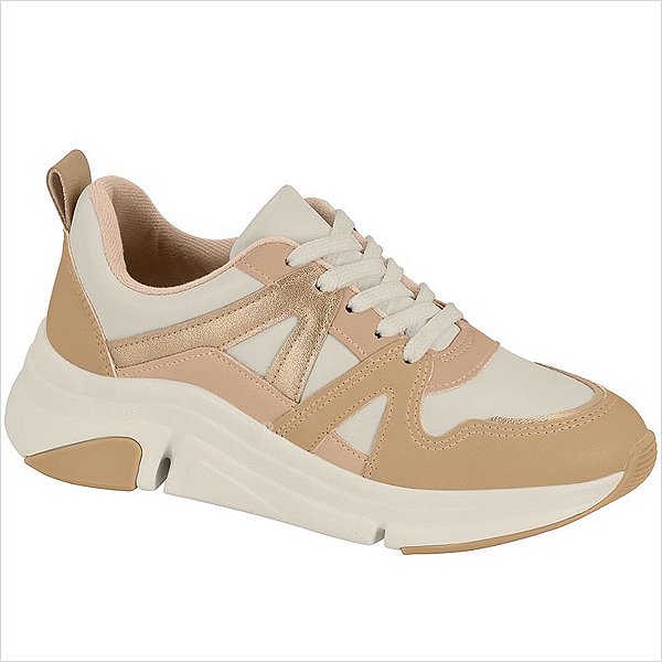 Tênis Modare Ref:7401.102.29627 - Branco Off 526/Tan 1080/Bege 435/Dourado