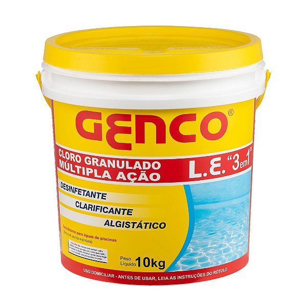 CLORO L.E GRANULADO MÚLTIPLA AÇÃO 3 EM 1 GENCO 10KG