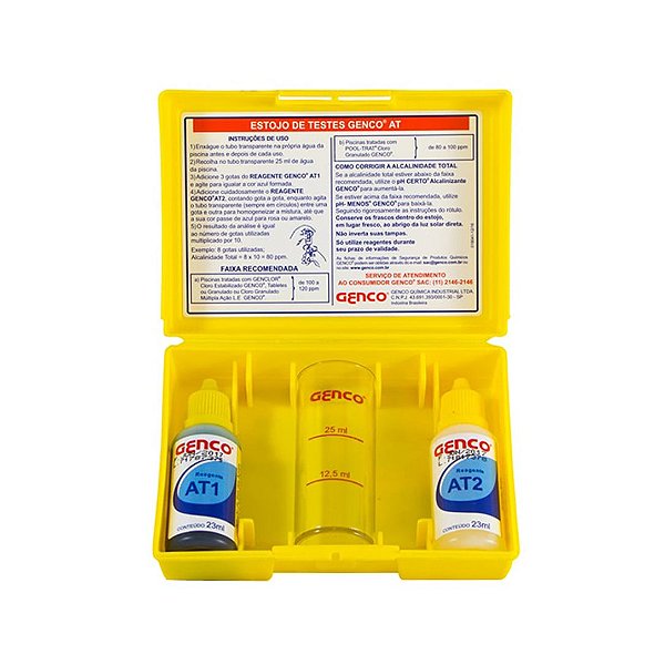 ESTOJO DE TESTES GENCO - TESTE DE ALCALINIDADE AT