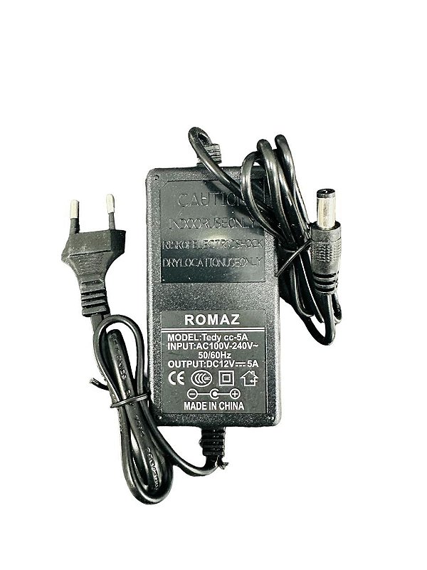 Fonte de Alimentação 12V 5A 60W para LED