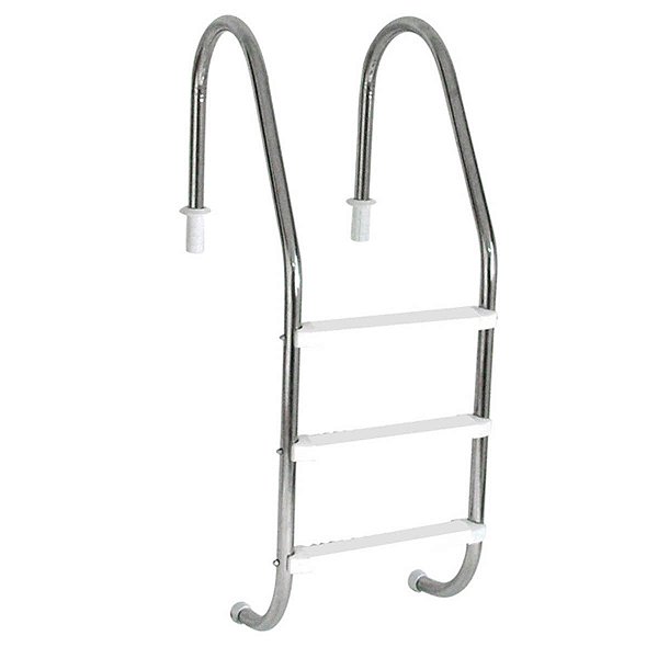 Escada Inox Inaqua 3 Degraus em ABS