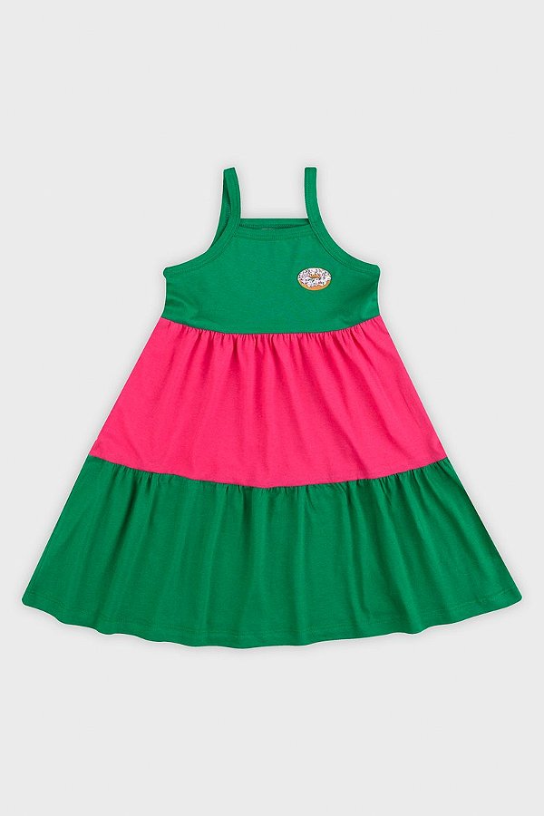 Vestido Infantil Donut Verde