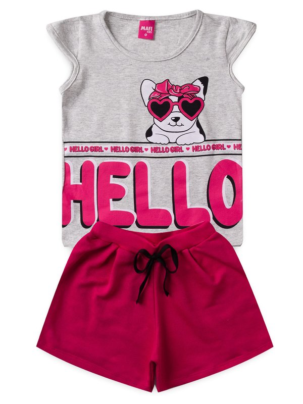 CONJUNTO INFANTIL VERÃO MENINA  MESCLA