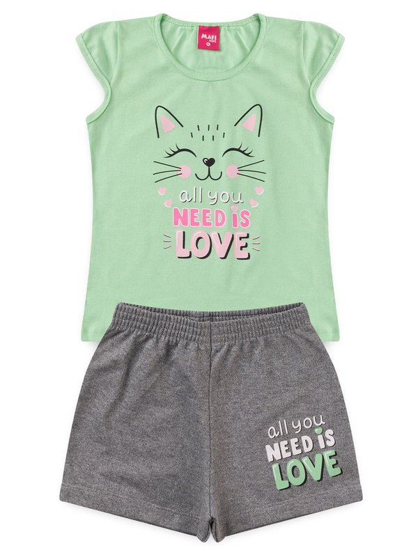 CONJUNTO INFANTIL VERÃO MENINA VERDE