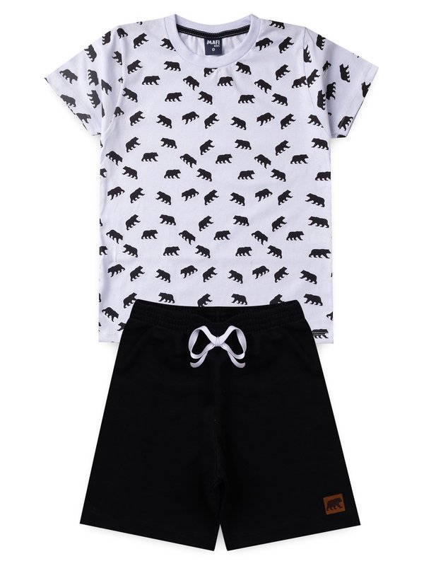 CONJUNTO INFANTIL VERÃO URSO -  BRANCO