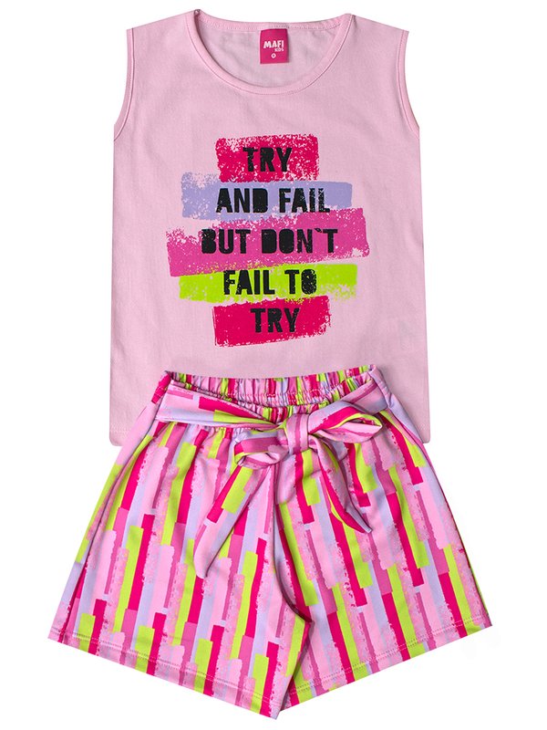 CONJUNTO INFANTIL VERÃO - ROSA CLARO